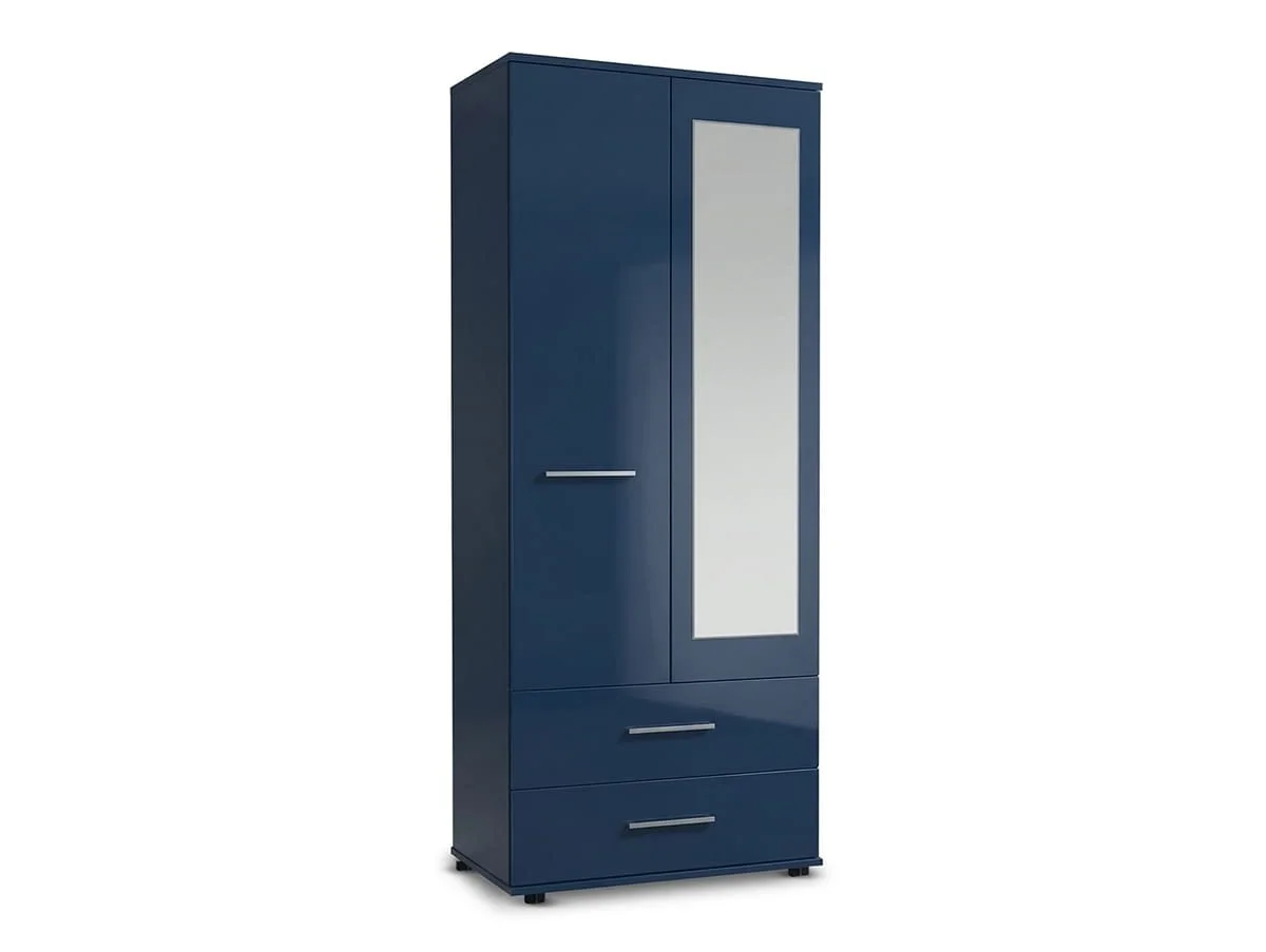 ASC ASC Venice Gloss 2 Door 2 Drawer Right Hand Mirrored Double Wardrobe (Assembled)