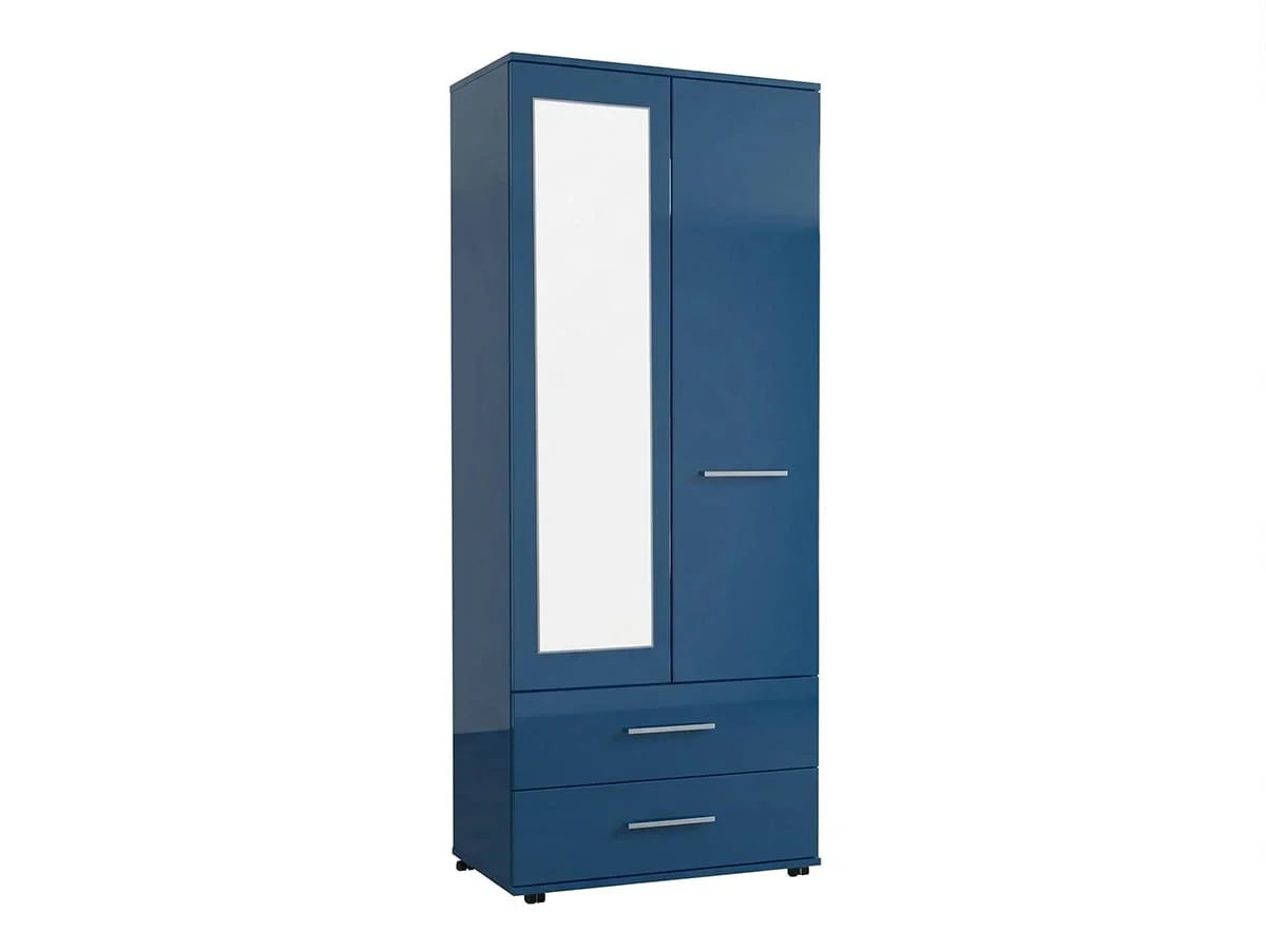 ASC ASC Venice Gloss 2 Door 2 Drawer Left Hand Mirrored Double Wardrobe (Assembled)