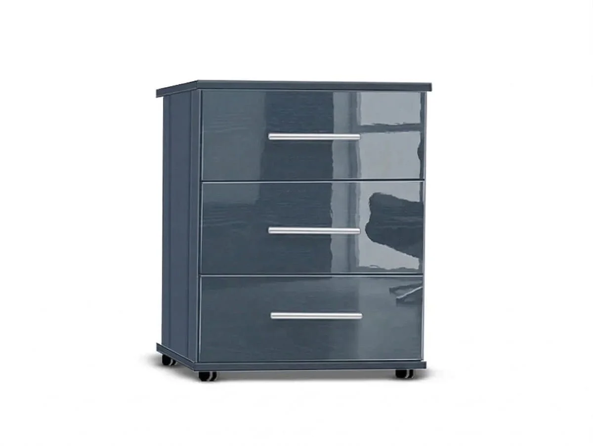 ASC ASC Venice Gloss 3 Drawer Midi Chest of Drawers (Assembled)