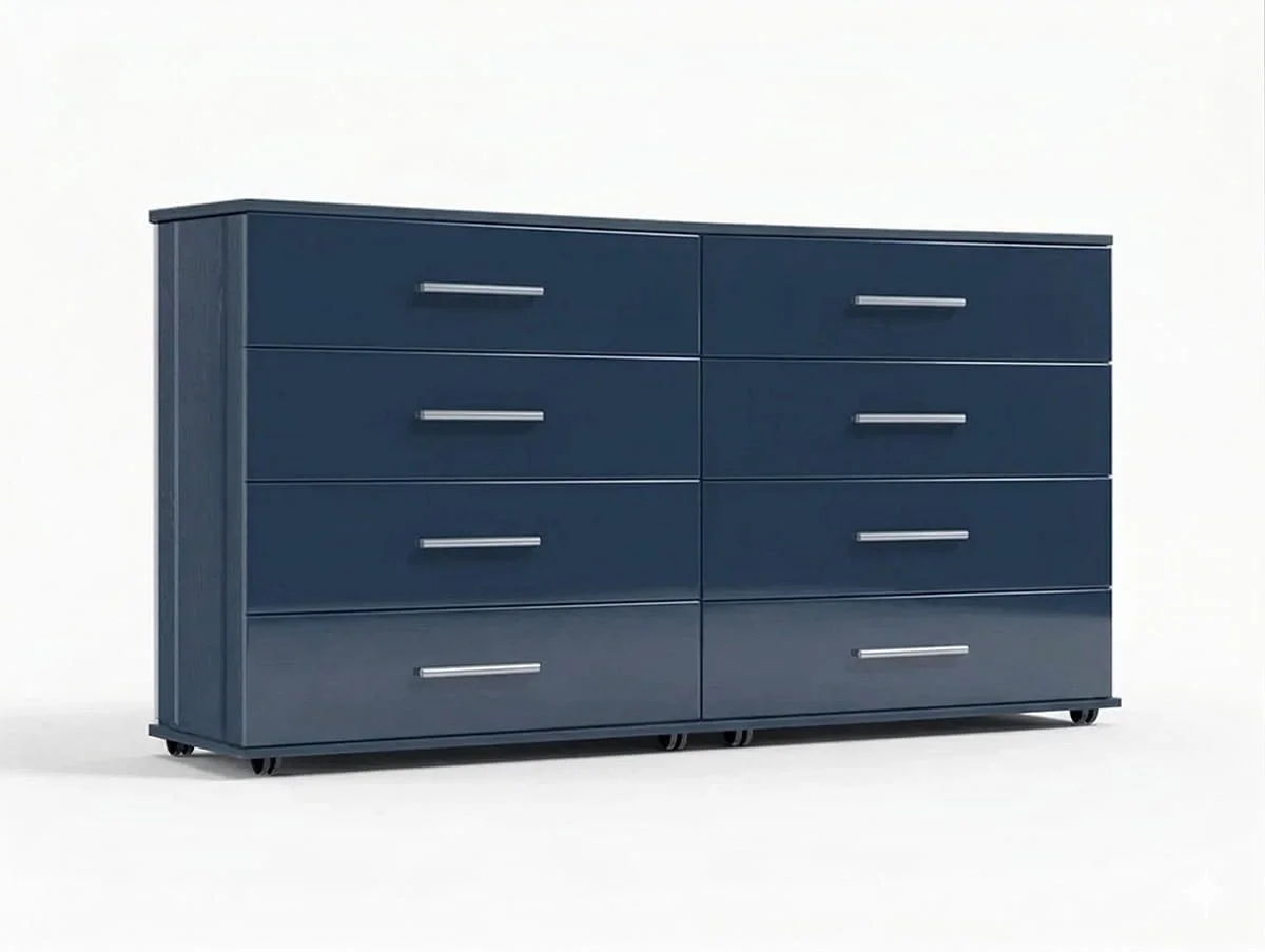 ASC ASC Venice Gloss 4+4 Drawer Chest of Drawers (Assembled)