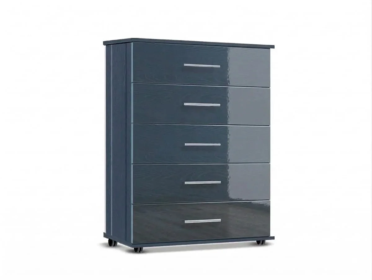 ASC ASC Venice Gloss 5 Drawer Chest of Drawers (Assembled)