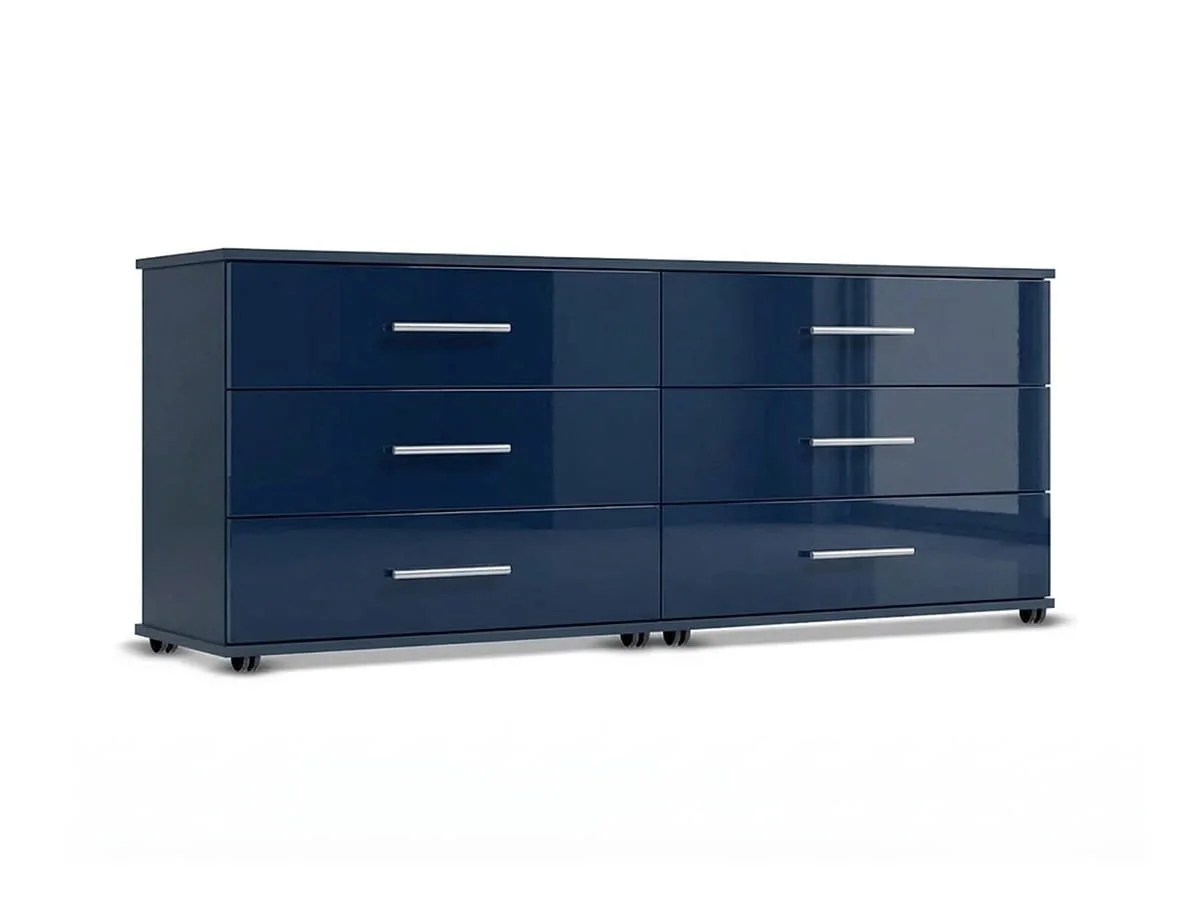 ASC ASC Venice Gloss 6 Drawer Wide Chest of Drawers (Assembled)