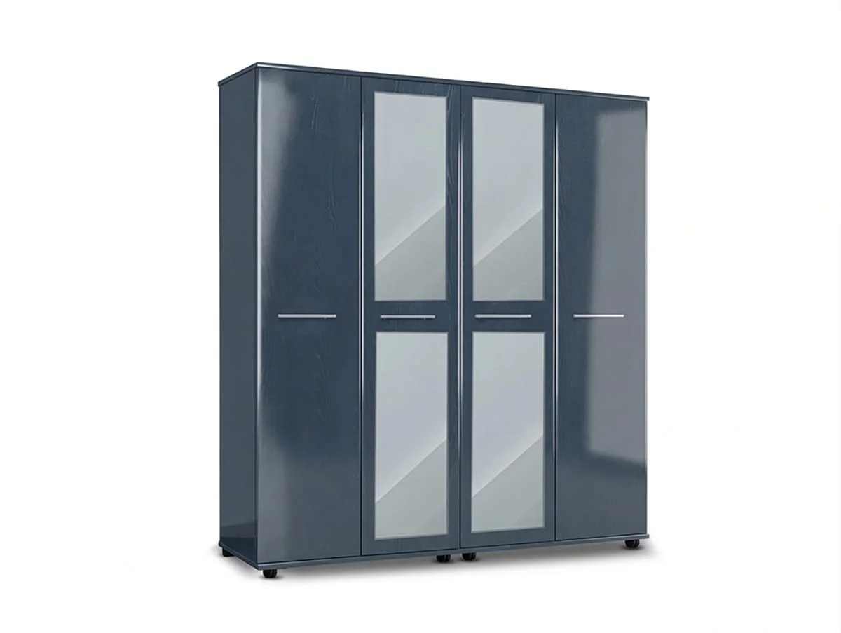 ASC ASC Venice Gloss 4 Door 2 Mirrored Wardrobe (Assembled)