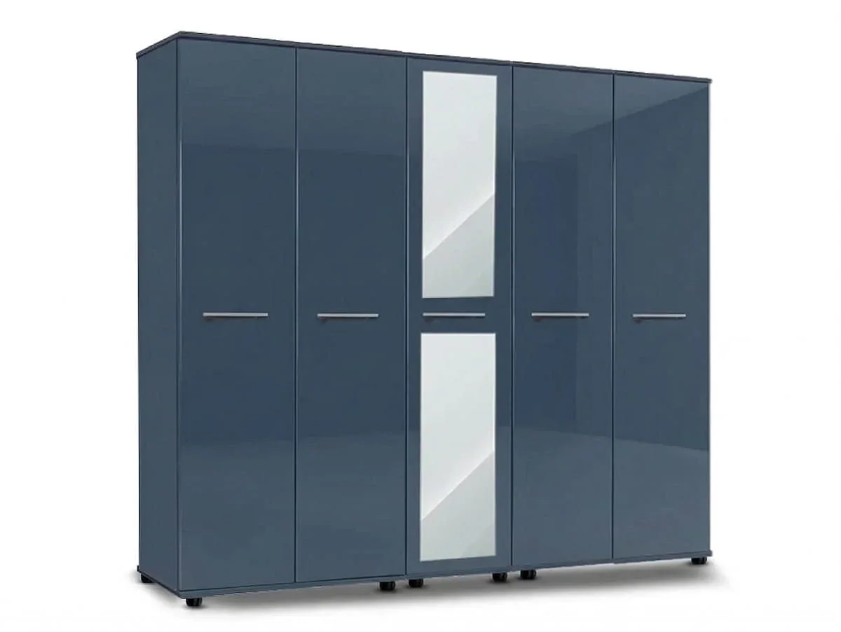 ASC ASC Venice Gloss 5 Door 1 Mirrored Wardrobe (Assembled)