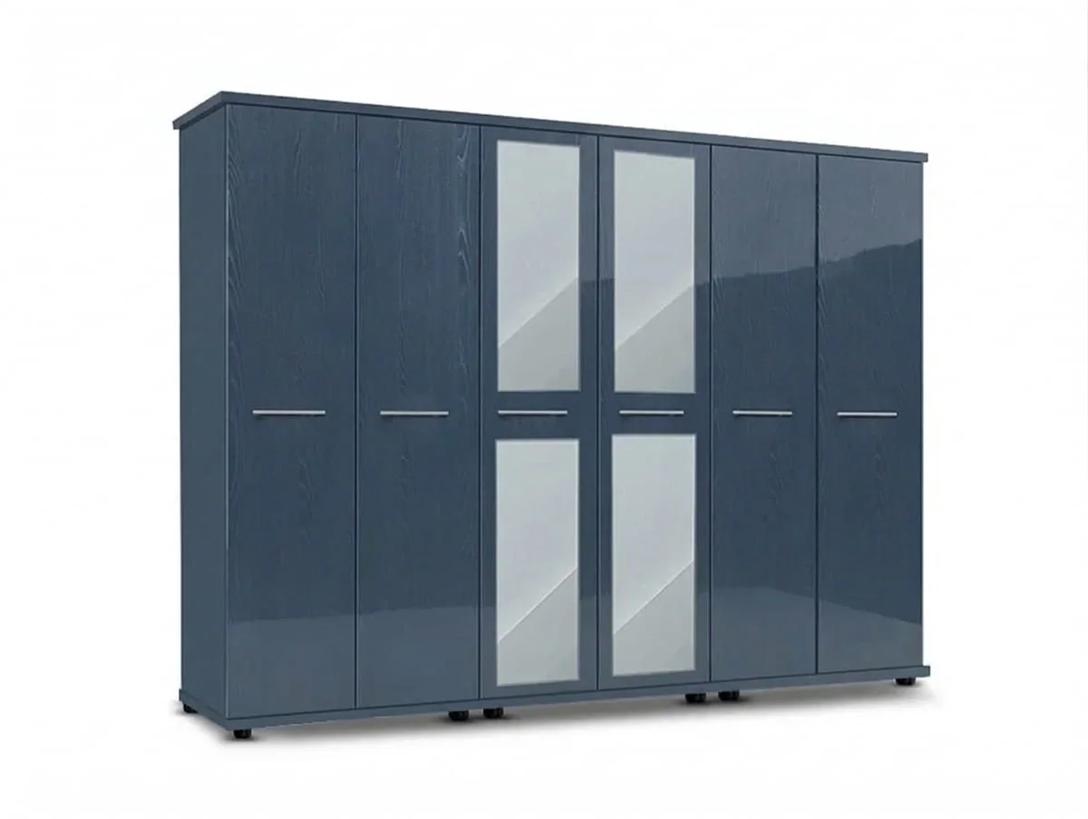 ASC ASC Venice Gloss 6 Door 2 Mirrored Wardrobe (Assembled)