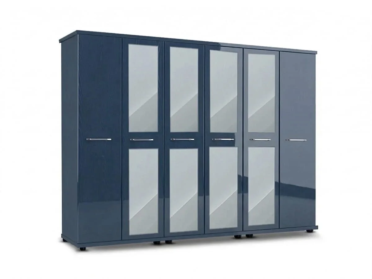 ASC ASC Venice Gloss 6 Door 4 Mirrored Wardrobe (Assembled)