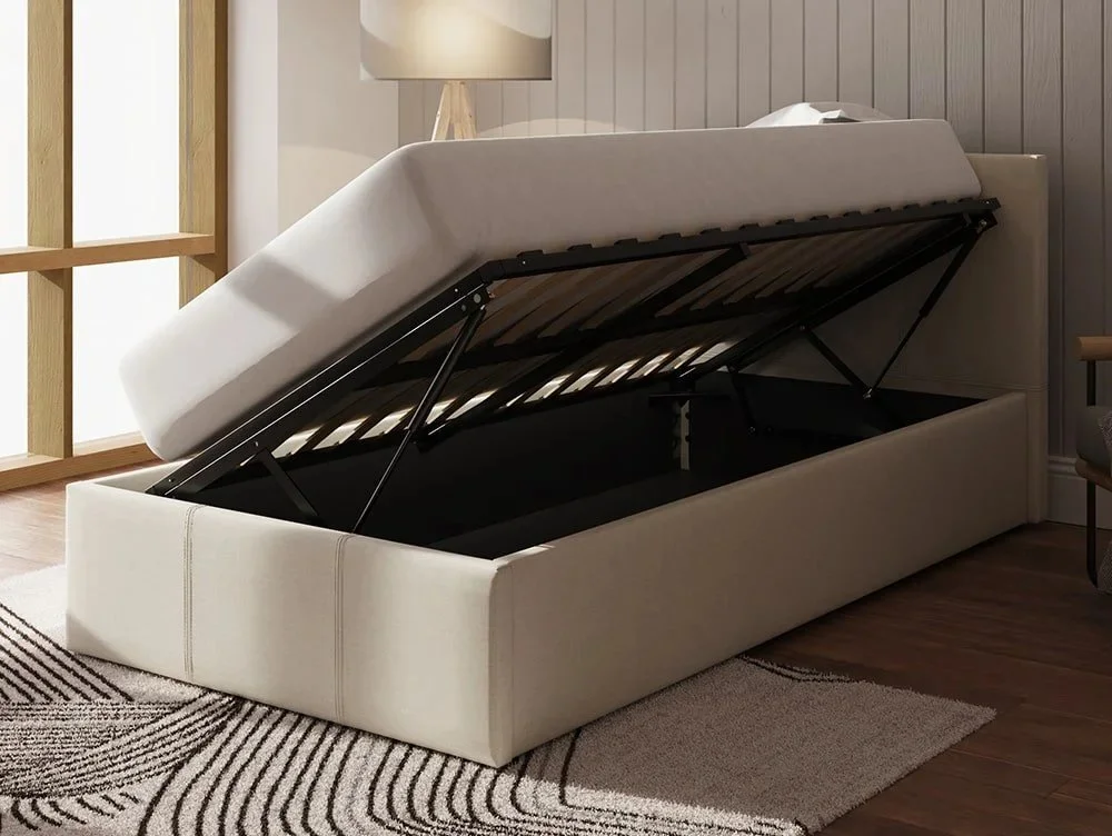 GFW Clearance - GFW Ecuador Natural Hopsack Fabric Side Lift Ottoman Bed Frame