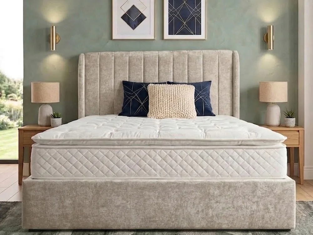 ASC ASC Finley Beige Fabric Ottoman Bed Frame
