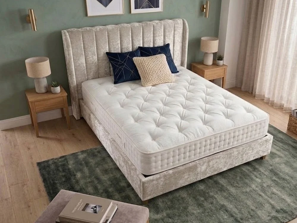 ASC ASC Finley Beige Fabric Ottoman Bed Frame