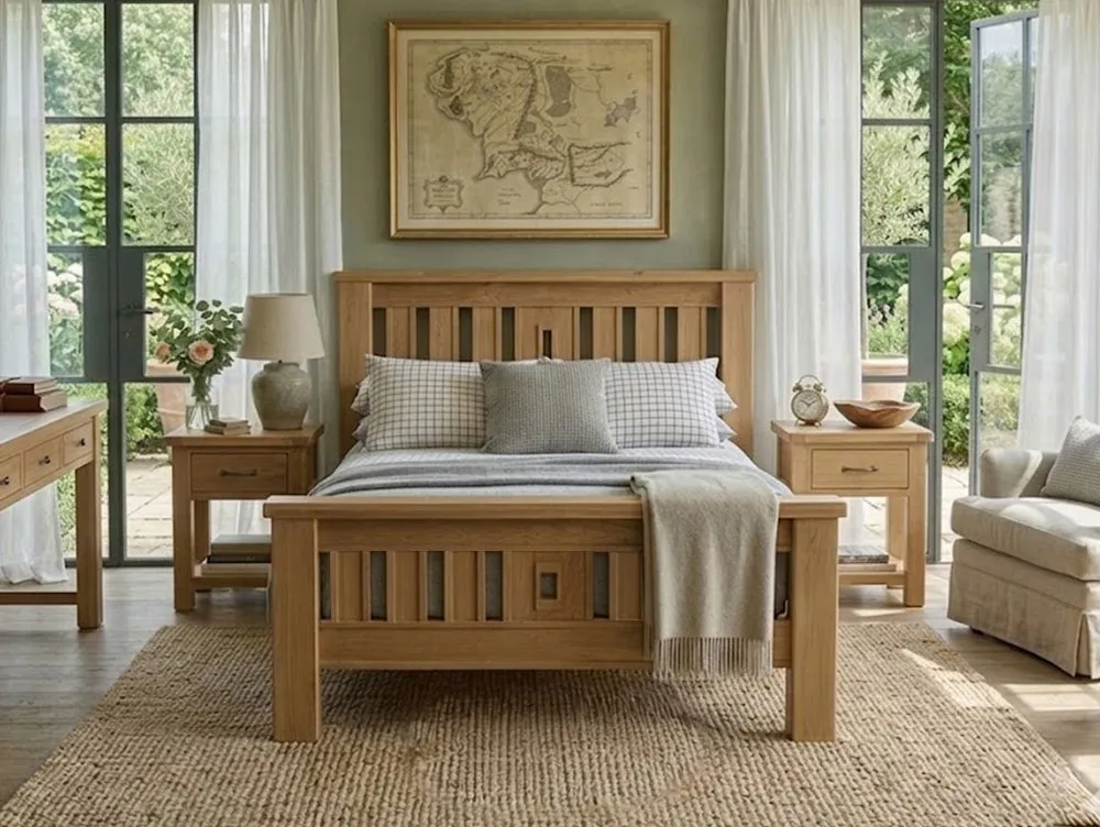 ASC ASC Selkirk Oak Wooden Bed Frame