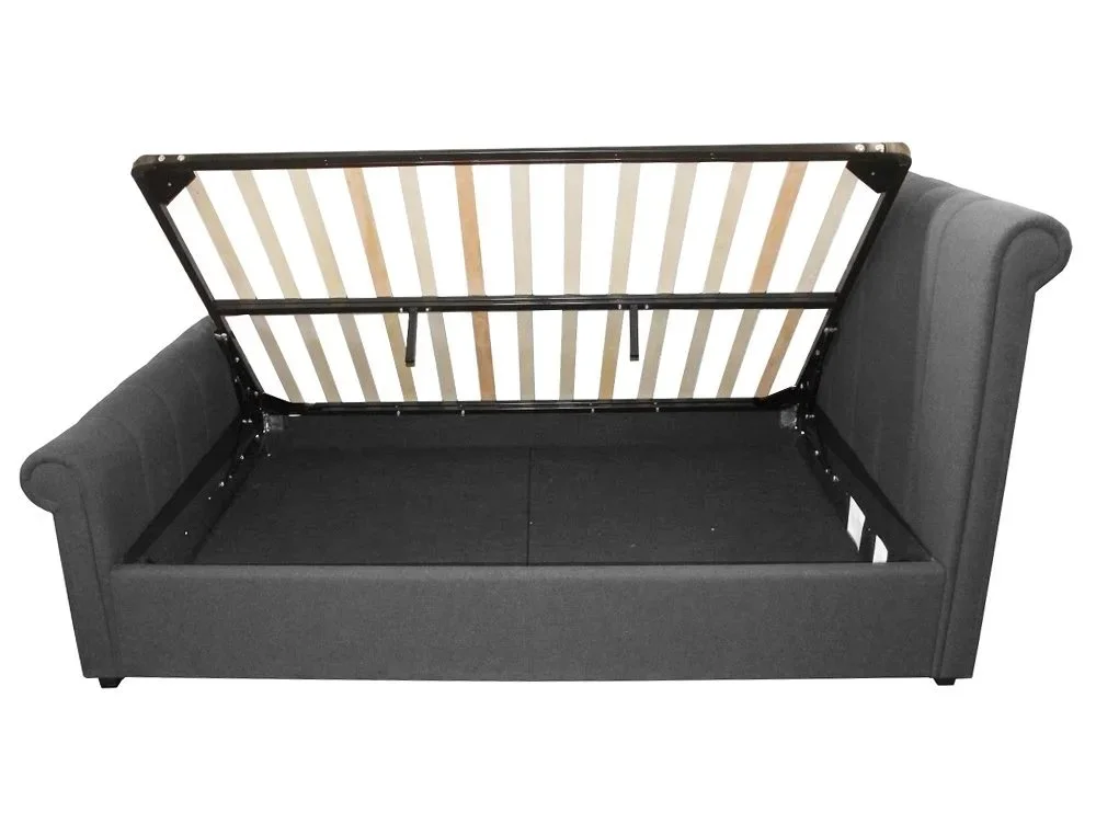 ASC ASC Cairo Charcoal Grey Fabric Ottoman Bed Frame