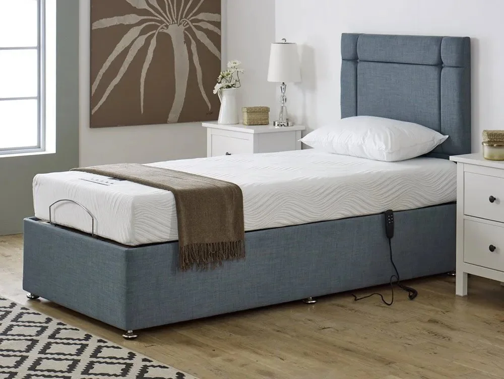Flexisleep Clearance - Flexisleep Gel Ortho 3ft Single Electric Adjustable Bed in Graceland Silver