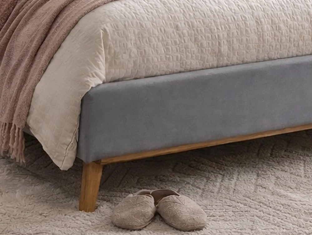 Time Living Time Living Albany Light Grey Fabric Bed Frame