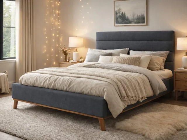 Time Living Time Living Mayfair Dark Grey Fabric Bed Frame