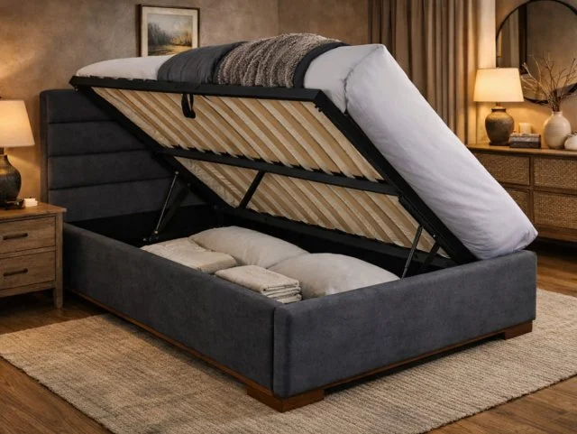 Time Living Time Living Mayfair Dark Grey Fabric Ottoman Bed Frame