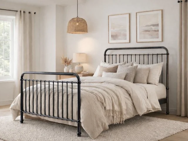 Time Living Time Living Rose Black Nickel Metal Bed Frame
