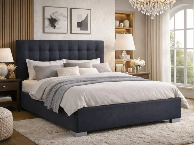 Time Living Time Living Nevada Grey Fabric Bed Frame