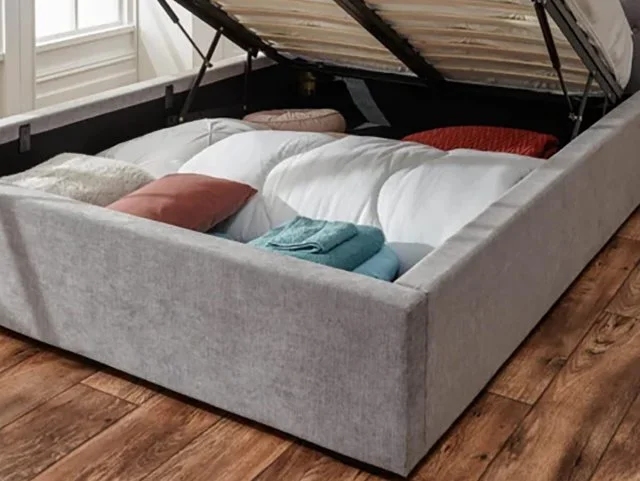 GFW GFW Dakota Platinum Fabric Ottoman Bed Frame