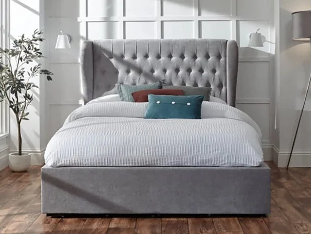 GFW GFW Dakota Platinum Fabric Ottoman Bed Frame