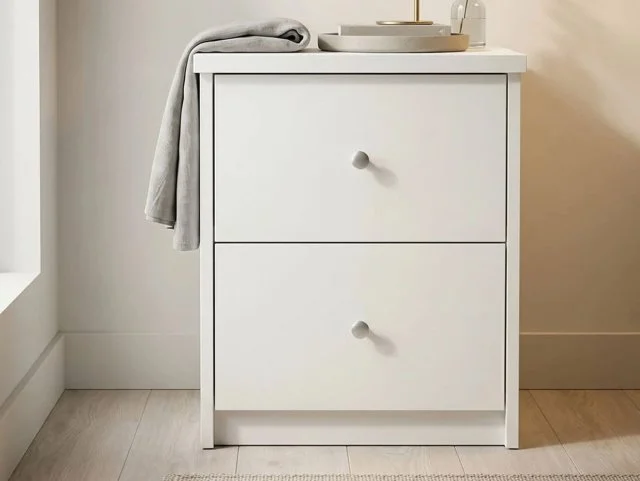 Core Core Erin White 2 Drawer Bedside Table