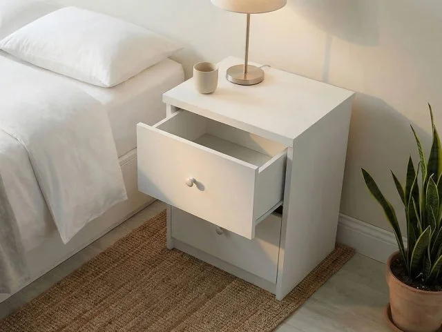 Core Core Erin White 2 Drawer Bedside Table