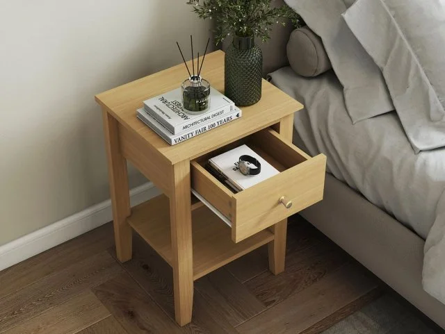 Core Core Henley Oak 1 Drawer Bedside Table