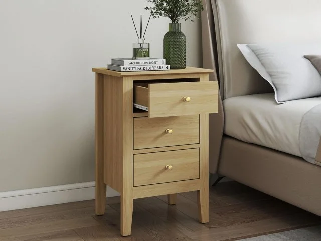 Core Core Henley Oak 3 Drawer Bedside Table