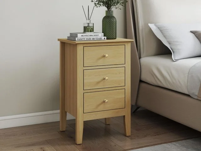 Core Core Henley Oak 3 Drawer Bedside Table