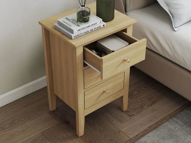 Core Core Henley Oak 3 Drawer Bedside Table