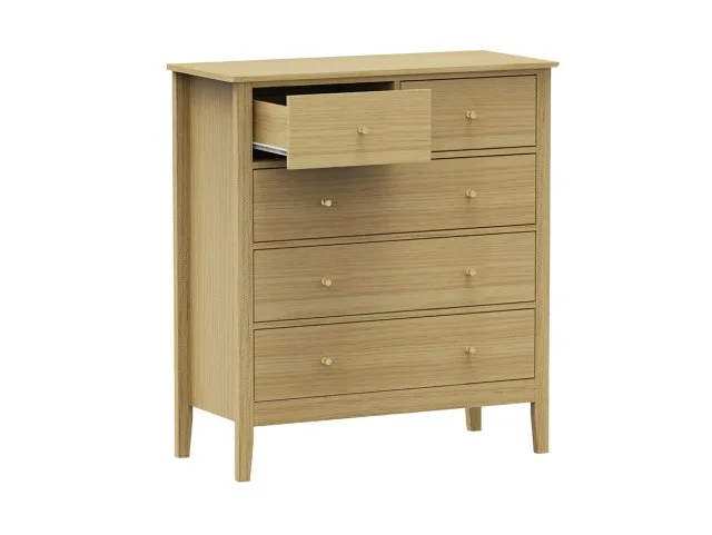 Core Core Henley Oak 3+2 Drawer Wide Chest of Drawers