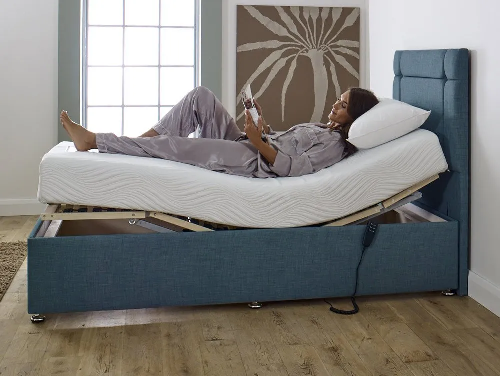 Flexisleep Clearance - Flexisleep Gel Ortho 3ft Electric Adjustable Bed in Graceland Cream with Matching Norfolk Strutted Headboard