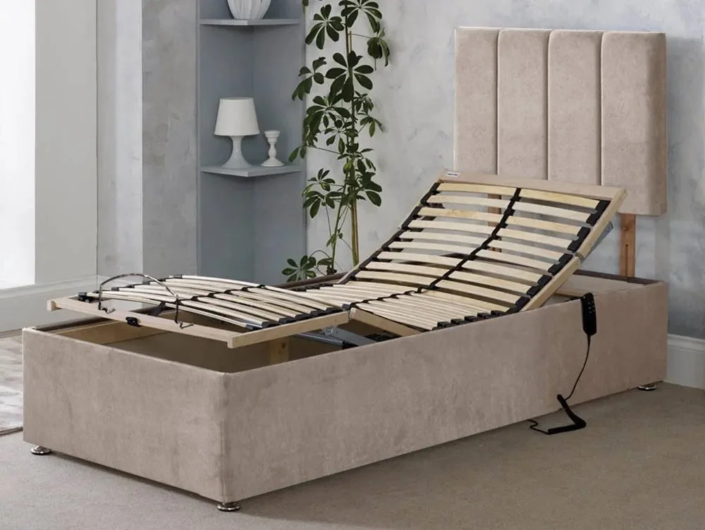 Flexisleep Clearance - Flexisleep 3ft6 Large Single Electric Adjustable Divan Base in Graceland Cream