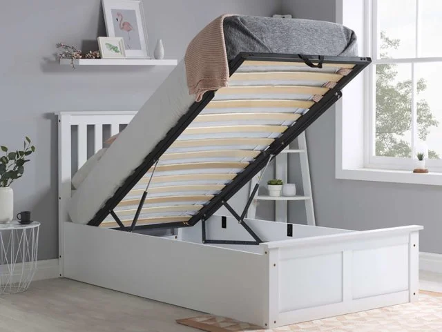 ASC ASC Serena White Wooden Ottoman Bed Frame