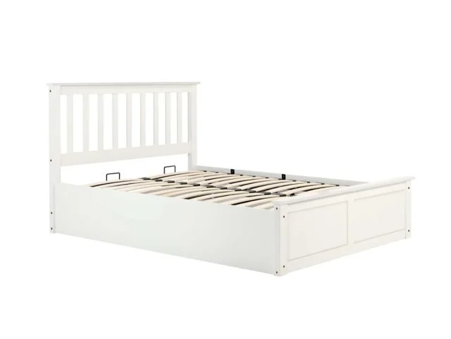 ASC ASC Serena White Wooden Ottoman Bed Frame