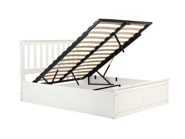ASC ASC Serena White Wooden Ottoman Bed Frame