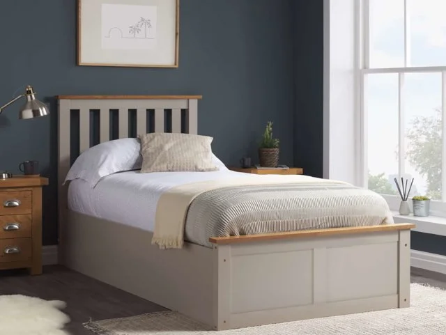 ASC ASC Serena Pearl Grey Wooden Ottoman Bed Frame