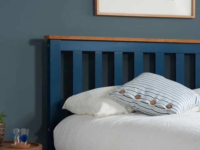 ASC ASC Serena Navy Blue Wooden Ottoman Bed Frame