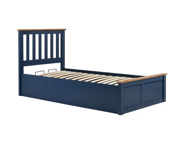 ASC ASC Serena Navy Blue Wooden Ottoman Bed Frame