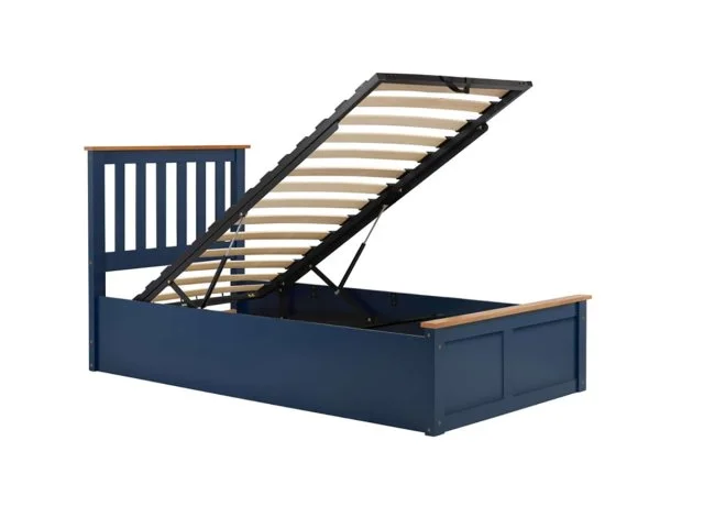 ASC ASC Serena Navy Blue Wooden Ottoman Bed Frame