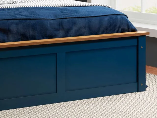 ASC ASC Serena Navy Blue Wooden Ottoman Bed Frame