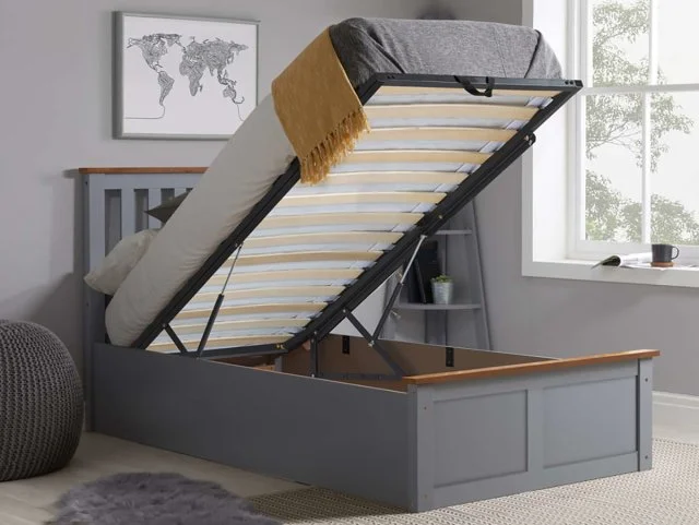 ASC ASC Serena Stone Grey Wooden Ottoman Bed Frame