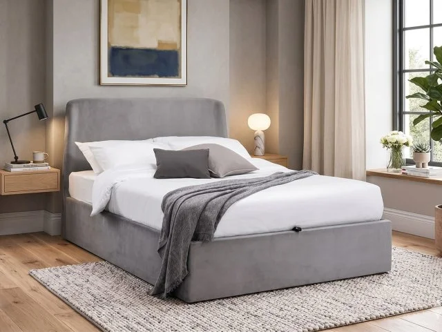 Julian Bowen Julian Bowen Frida Grey Velvet Ottoman Bed Frame
