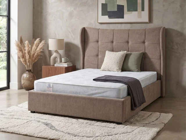 Seconique Seconique Verona Brown Fabric Ottoman Bed Frame