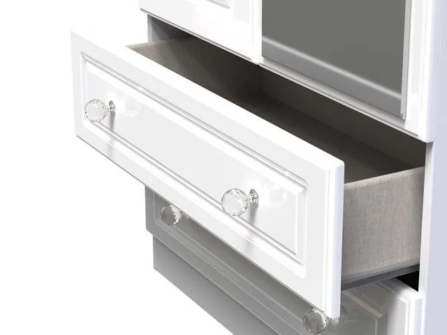 Welcome Welcome Balmoral White High Gloss 2 Door 2 Drawer Mirrored Double Wardrobe (Assembled)