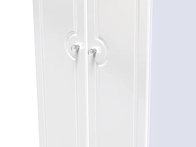 Welcome Welcome Balmoral White High Gloss 2 Door 2 Drawer Tall Double Wardrobe (Assembled)