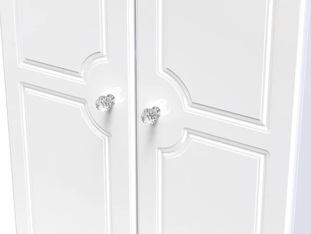 Welcome Welcome Balmoral White High Gloss 2 Door Tall Double Hanging Wardrobe (Assembled)
