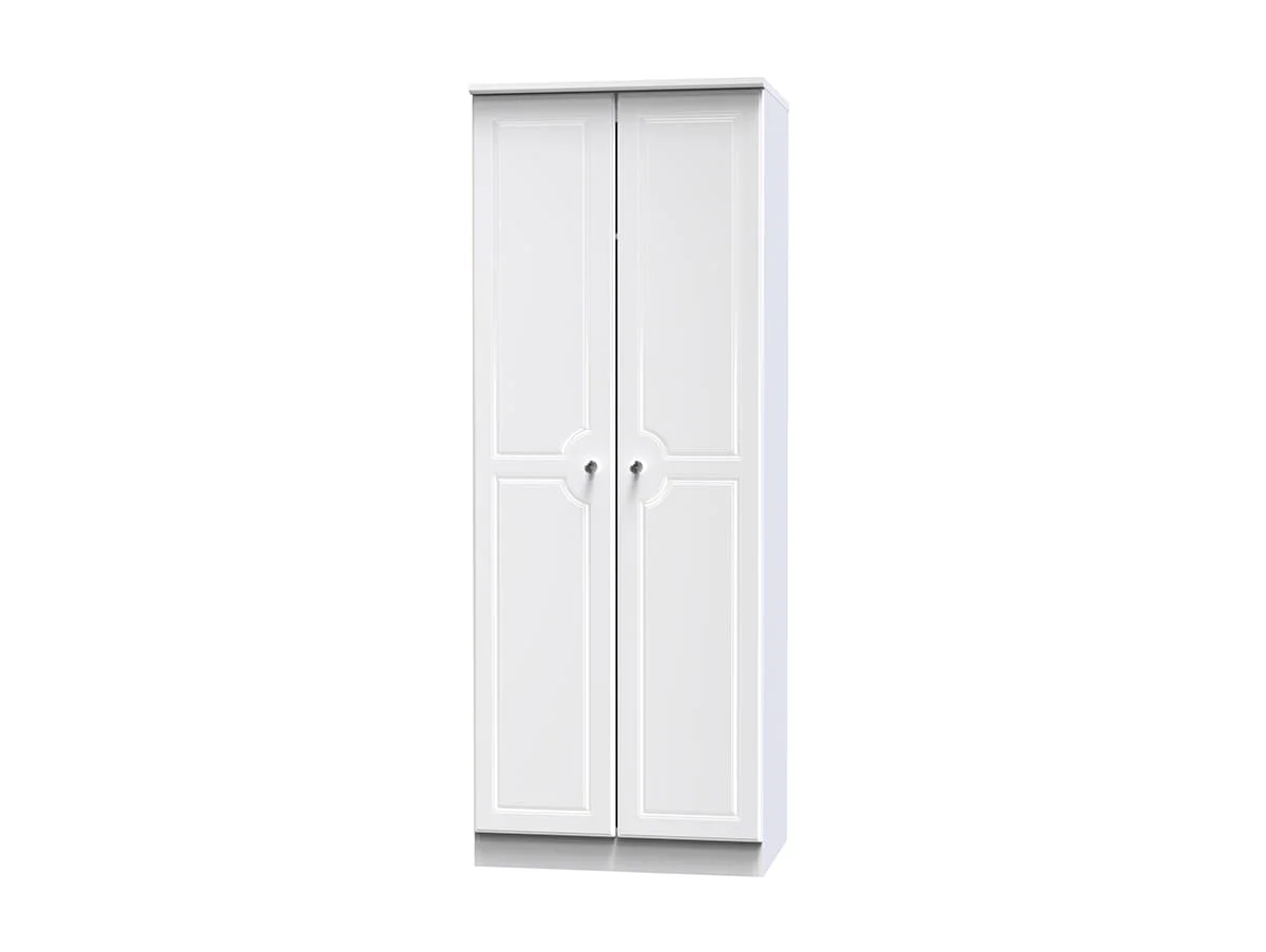 Welcome Welcome Balmoral White High Gloss 2 Door Tall Double Wardrobe (Assembled)