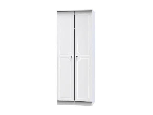 Welcome Welcome Balmoral White High Gloss 2 Door Tall Double Wardrobe (Assembled)