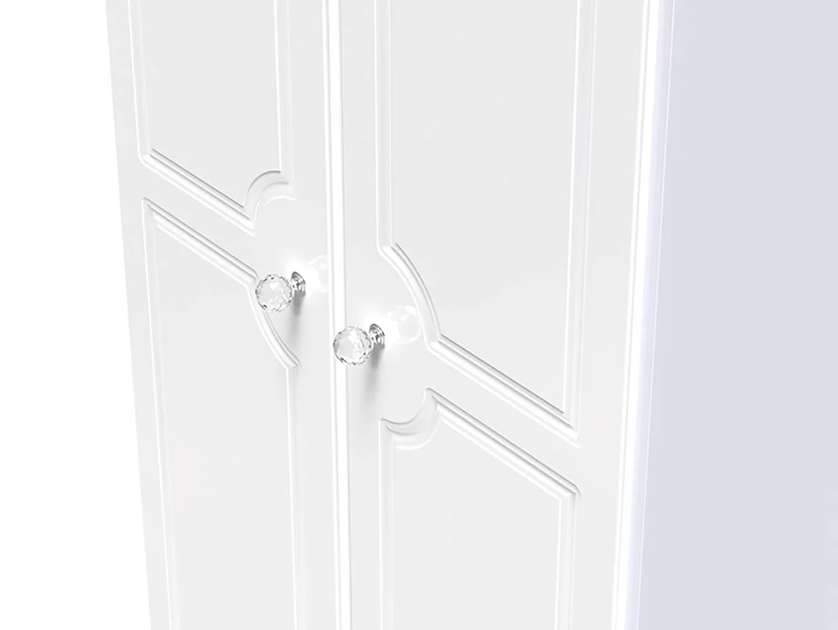Welcome Welcome Balmoral White High Gloss 2 Door Tall Double Wardrobe (Assembled)