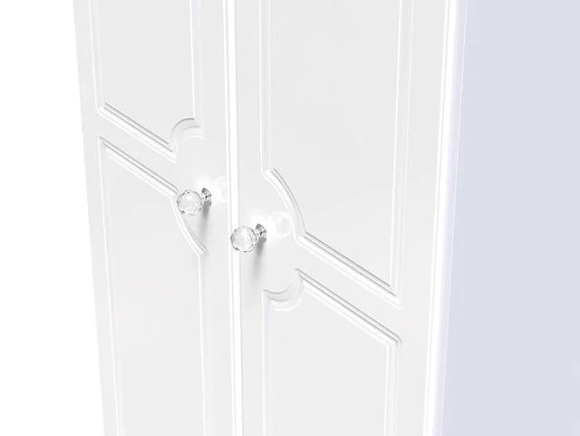 Welcome Welcome Balmoral White High Gloss 2 Door Tall Double Wardrobe (Assembled)
